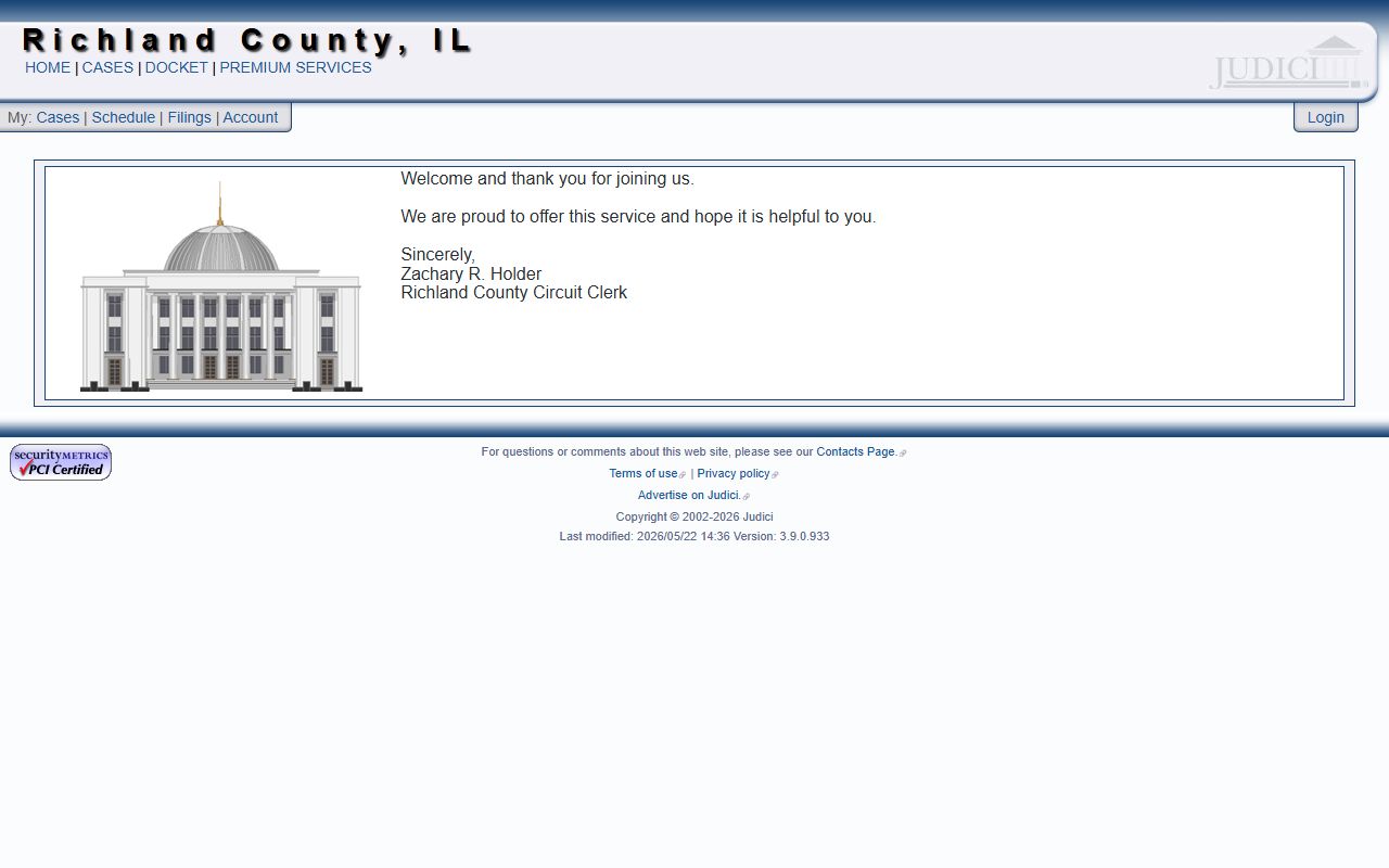 Richland County court records after arrest Judici case lookup page